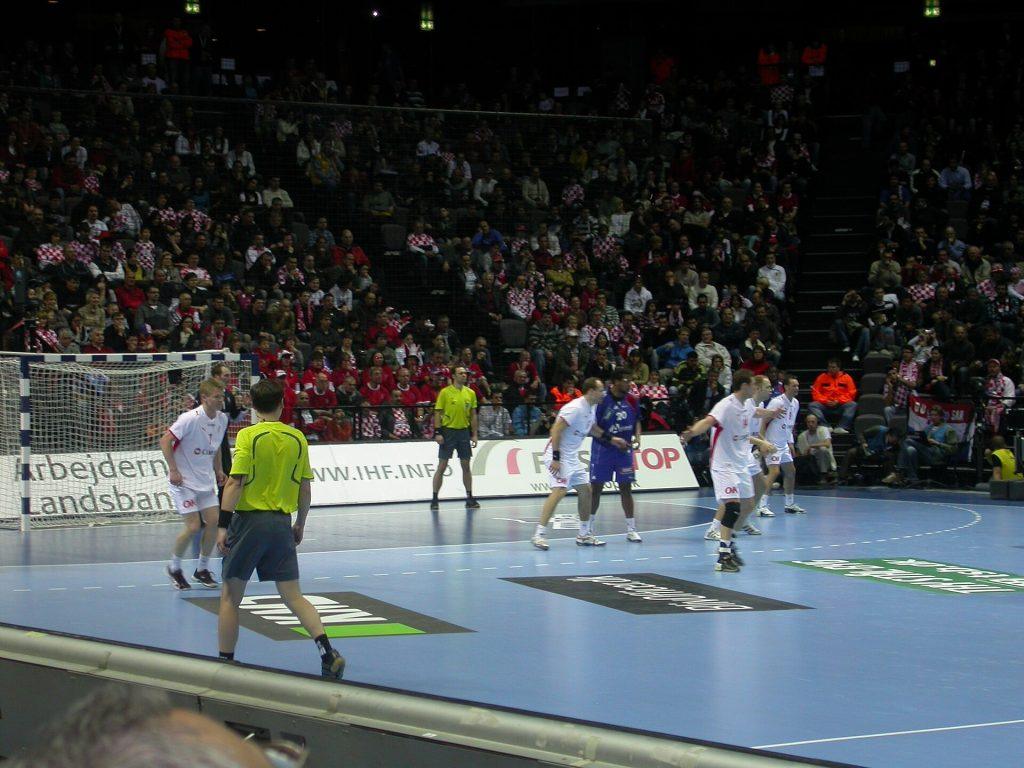 Match de handball international en salle